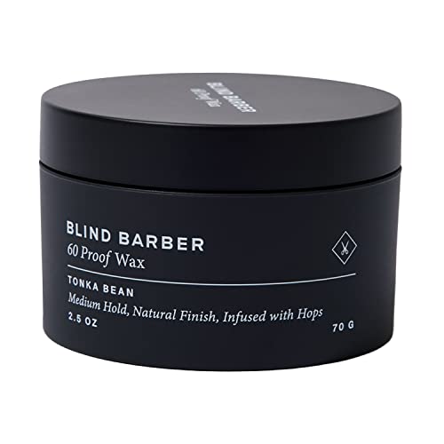 Blind Barber 60 Proof Hair Wax for Men - Water-Based Wax for Hair Styling - Medium, Workable Hold & Shine - Made with Volumizing Hops Extract - Cruelty-Free - Tonka Bean Scent (2.5 Oz)