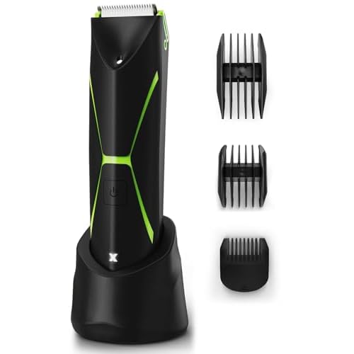 Electric Body Hair Trimmer for Men: Manscape Ball Trimmer Waterproof Pubic Hair Groomer Cordless Rechargeable Groin Shaver Replaceable Blade Wet/Dry Hygiene Razor Portable Body Grooming Travel