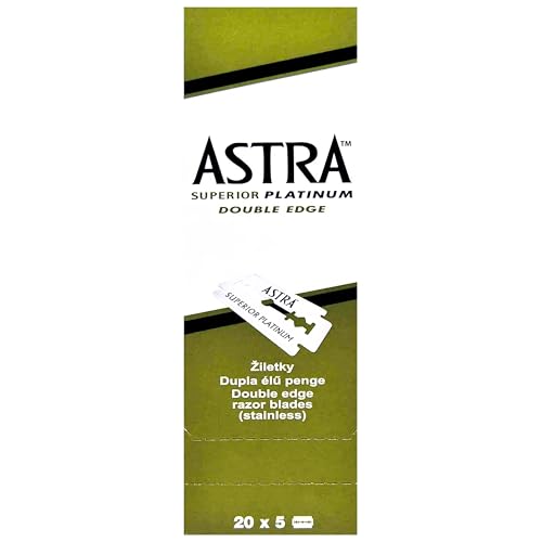 The Shave Factory Premium Shaving Set - Astra Platinum Double Edge Safety Razor Blades (100)