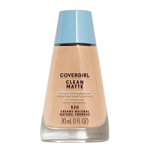 COVERGIRL, Clean Matte Liquid Foundation, Creamy Natural, 1 Ounce, 1 Count (packaging may vary)