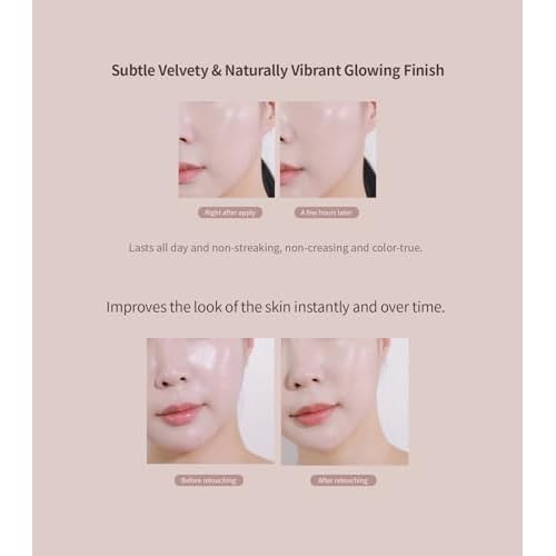 Heart Percent Dote on Mood Layer Cushion SPF 50+/PA+++ with Refill, Satin Glow Silky Flawless Finish Full Coverage Advanced Skincare Foundation (#21Y)