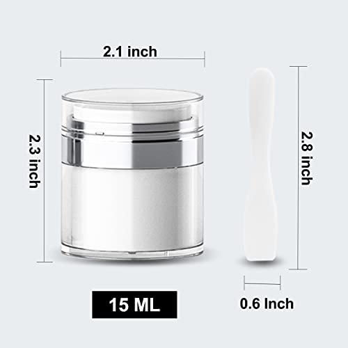Airless Pump Bottles, Airless Cosmetic Container with Cosmetic Spatula -Refillable Container for Creams, Gels & Lotions,Travel Containers for Toiletries