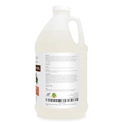 velona Coconut Oil 92 Degree 1 Gallon / 128 Fl Oz | 100% Pure and Natural Carrier Oil | in jar | Refined, Cold pressed | Skin, Face, Body, Hair Care | Use Today - Enjoy Results