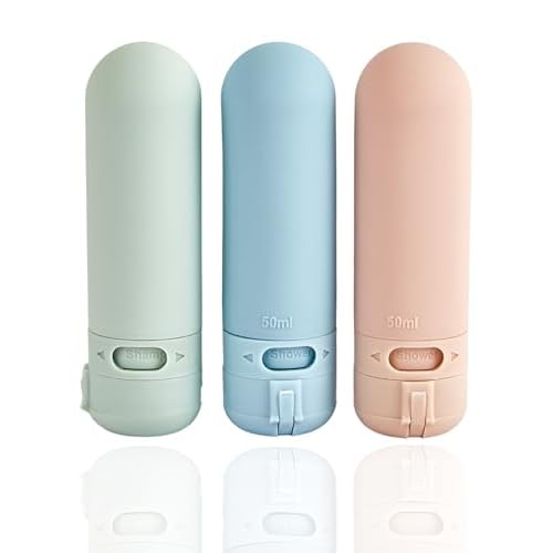 UULANFA Silicone Travel Bottle Set Refillable Travel Accessories Leak Proof Travel Tubes Portable Cosmetic Shampoo Lotion Containers 3 pieces of Silicone Bottles (GreenPinkBlue)