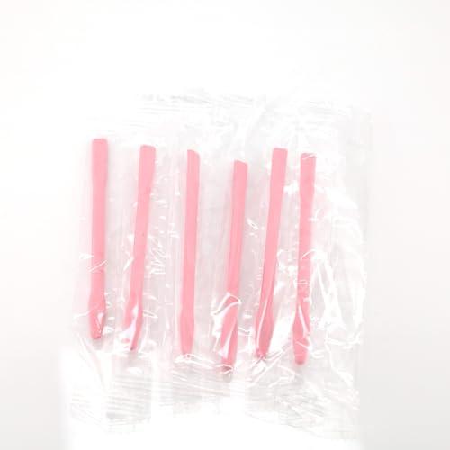 6 Pack Silicone Wax Stick, Reusable Wax Spatula Applicator for Body Hair Removal - Pink