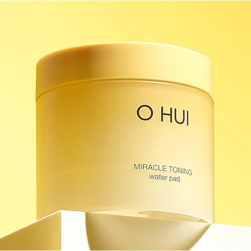 OHUI Miracle Toning Dual Sided Toner Pads | Exfoliating, Soothing, Moisturizing, Smoothing | Glowing Skin, Dullness | Hyaluronic Acid, Vitamin C, AHA, PHA, Niacinamide, Panthenol, Glycerin | K-Beauty