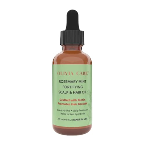 OLIVIA CARE Rosemary Oil for Hair Growth - Rosemary Oil & Mint Oil with Biotin, Fortifying Scalp and Hair Treatment to Aid Hair Growth, Made in USA.