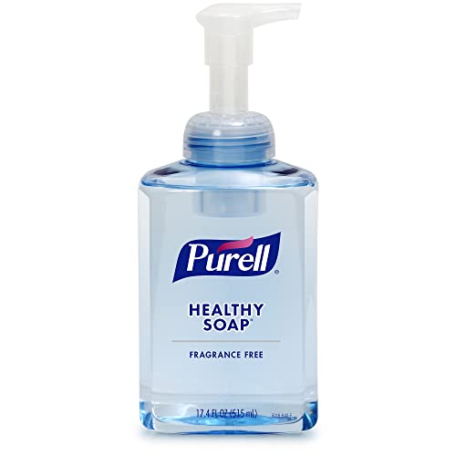 PURELL Brand HEALTHY SOAP Gentle & Free Foam, Fragrance-Free, 17.4 fl oz Hand Soap Table Top Pump Bottle (Pack of 4) - 5016-04