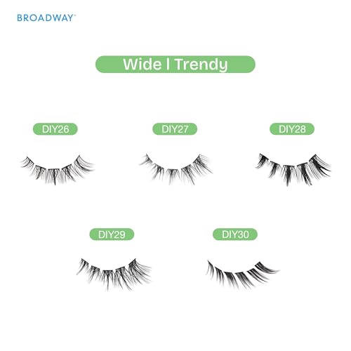 Broadway Lash Clusters, 112 pcs Mapped Trendy False Eyelashes, Customizable DIY Individual Lash Extensions for Beginners, Lightweight & Comfortable Wide Band, Great for Everyday Glam (Pack of 2)
