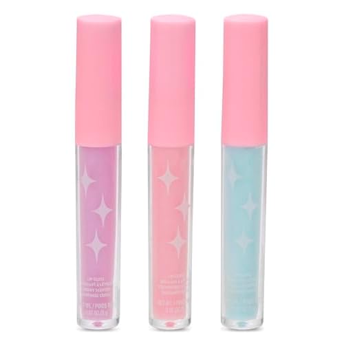 iscream Sparkle & Shine 3-piece Pastel Lip Gloss Set with Cherry, Vanilla & Strawberry Scents