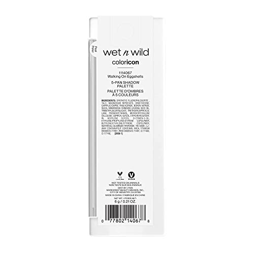wet n wild Color Icon Eyeshadow Makeup 5 Pan Palette, Matte, Shimmer, Metallic, Long Wearing, Rich Buttery Pigment, Cruelty Free - Walking On Eggshells (Pack of 2)