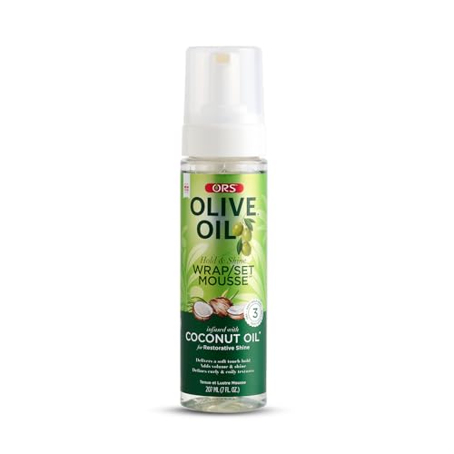 ORS Fortifying Creme Hairdress infused with Castor Oil for Strengthening Olive Oil Hold & Shine Wrap Set Mousse Infused with Coconut Oil for Restorative Shine - Bundle