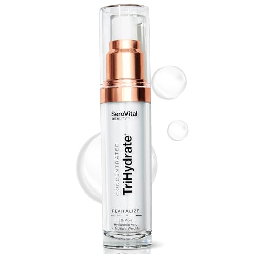 SeroVital Beauty TriHydrate Concentrate ? 3% Multi-Molecular Hyaluronic Acid Serum for Deep Hydration, Visible Plumping & Firming ? Fragrance-Free Daily Hydrating Face Serum - 1 fl oz