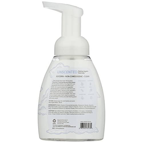 Essentials Foaming Glycerin Hand Soap, Unscented, 8-Fluid Ounce, Pack of 2