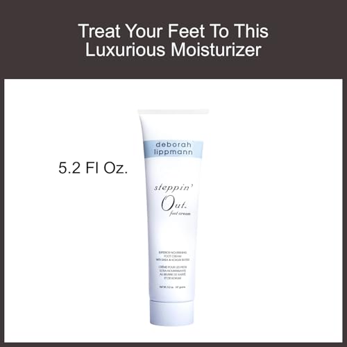Deborah Lippmann Steppin' Out Foot Cream | Moisturizes & Softens Dry Feet, Restores Flexibility & Cracked Heels for Healthy Skin | Non-Greasy | 5.2 Oz