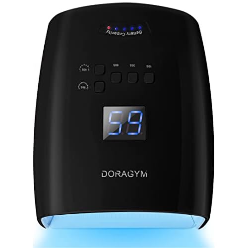 UV LED Nail Lamp, Cordless Gel Polish Dryer for Professional Gel Manicures - Black