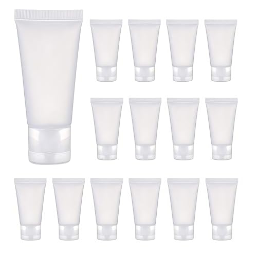 24PCS 30ml/1.7oz Empty Refillable Clear Plastic Squeeze Soft Tubes with Flip Cover Lotion Bottle Travel Sample Packing Cosmetic Makeup Container Storage Vials Jars for Facial Cleaner Toiletries