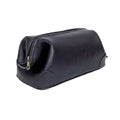 HLC Leather Toiletry Bag for Men Best Gift Premium Genuine Dopp Kit Shaving Kit Organizer Travel Kit Pouch Bag 10 inch Size (Black)