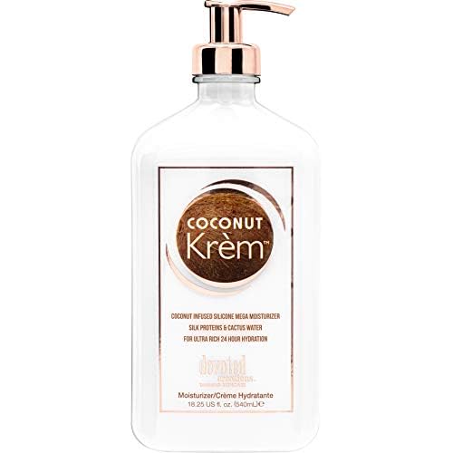 Devoted Creations Coconut Kr?m Moisturizer - Coconut Infused Silicone Moisturizer with Silk Proteins & Cactus Water for Ultra Rich 24 Hour Hydration 18.25 oz.