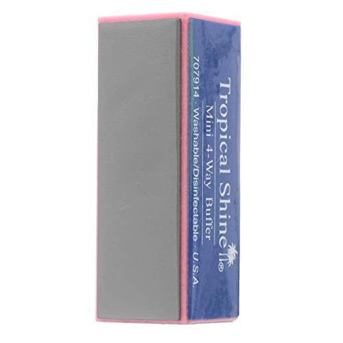 Tropical Shine Mini 4 Way Buffer Block - Professional Nail Buffering Block for Shaping, Smoothing, and Polishing Nails - Portable Nail Care (2 Pack)