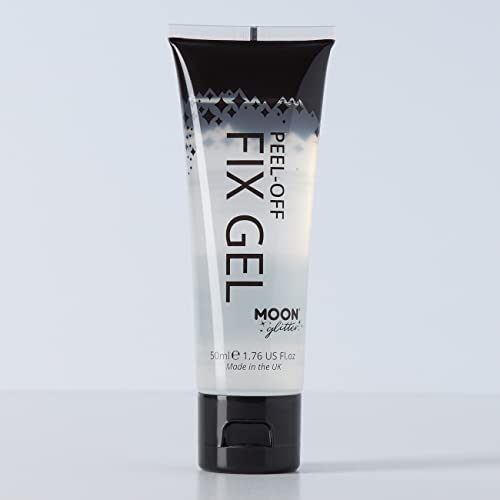 Peel Off Glitter Fix Gel 50ml by Moon Glitter - Cosmetic Glitter Adhesive Primer for Face and Body. for All Glitters Including fine, Chunky, Holographic, Iridescent and bio