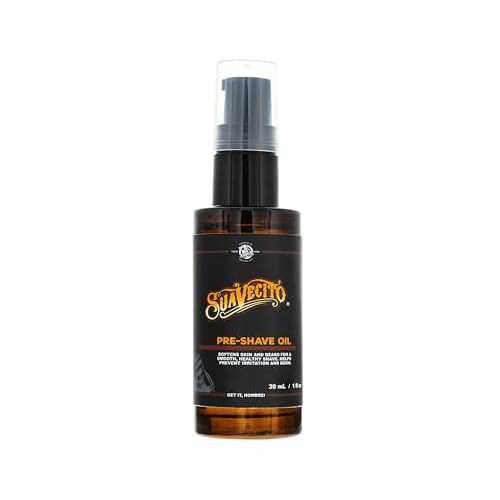 Suavecito Shave Oil 1 oz Pump Bottle - Softens Skin & Beard, Prevents Irritation and Burn - Natural Ingredients, Vitamin E Oil, Aloe Vera Oil, & Jojoba Oil - Improves Shaving Experience