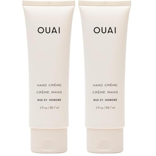 OUAI Hand Cream - Thick, Creamy Balm with Coconut Oil, Murumuru Butter and Shea Butter - Hydrating Moisturizer for Soft Hands - Use Daily to Deeply Nourish Skin (3 Oz) (Pack of 2)