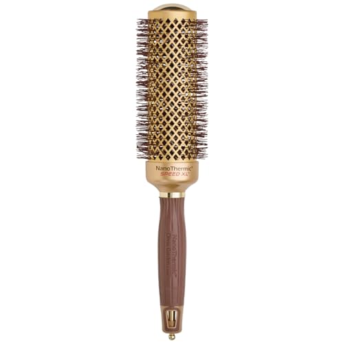Olivia Garden NanoThermic Ceramic + Ion Speed XL Round Thermal Hair Brush - Not Electrical - Professional Blowout Brush for Normal to Thick Hair