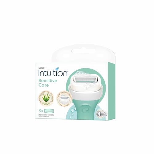 Schick Intuition Sensitive Care Razor Blade Refill Cartridges, 3 Count (Packaging may vary)