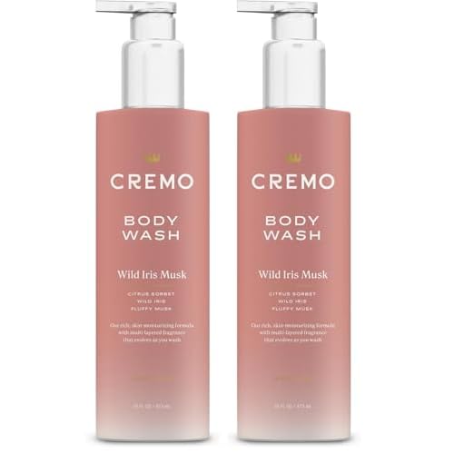 Cremo Wild Iris Musk Skin Moisturizing Body Wash for Women,Notes of Citrus Sorbet,Wild Iris,and Fluffy Musk,16 Fl Oz,(Pack of 2)