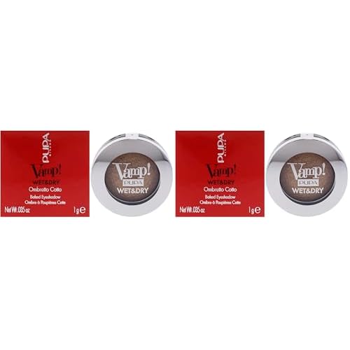 Pupa Milano Vamp! Wet And Dry Baked Eyeshadow - Brilliant, Highly Pigmented Colors - Light And Creamy Makeup Formula - Professional Quality Shimmer Powder Eye Shadows - 101 Precious Gold - 0.035 Oz