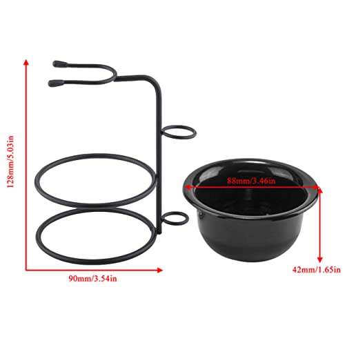Aethland Men's Shaving Brush and Bowl Set, 3 in 1 Synthetic Shaving Brush with Alloy Shaving Stand & Shaving Soap Bowl Shave Brush Kit for Men Husband Father Birthday Boyfriend Valentines Day Gifts