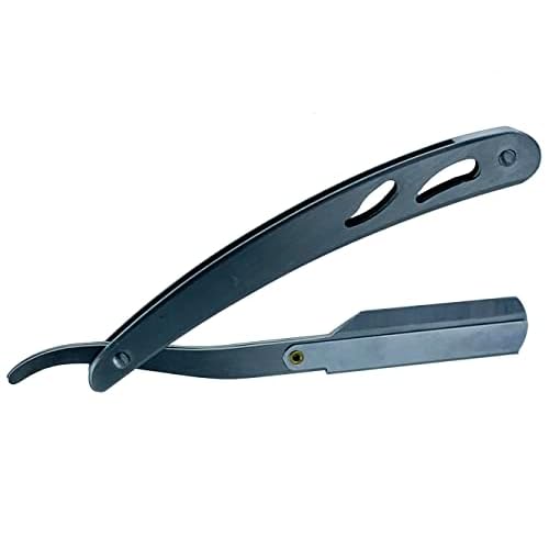 Stainless Steel Straight Edge Barber Shaving Razor Sicastar¢ç Folding Straight Razor Single Edge Replaceable Blades fit for All of Double Edge Razor Blades (Silver)