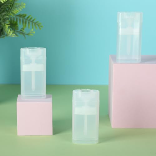 Wesiti 100 Pcs Plastic Empty Deodorant Containers 1/2 oz Travel Deodorant 15ml Refillable Containers Tubes Oval Lip Balm Tubes for Lip Balm DIY (Clear)