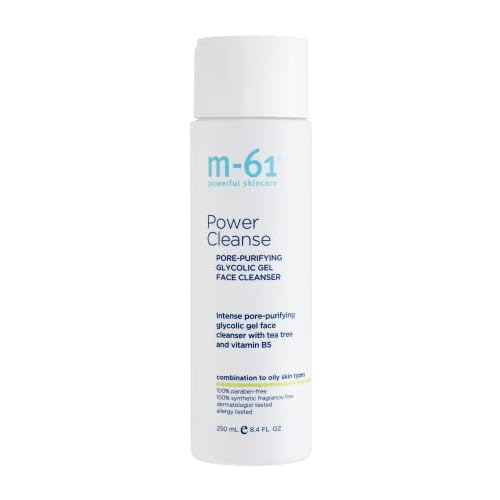 m-61 Power Cleanse | Pore-Purifying Glycolic Cleanser with Tea Tree And Vitamin B5. For Combination to Oily Skin. Dermatologist and Allergy Tested, 8.4 Fl Oz