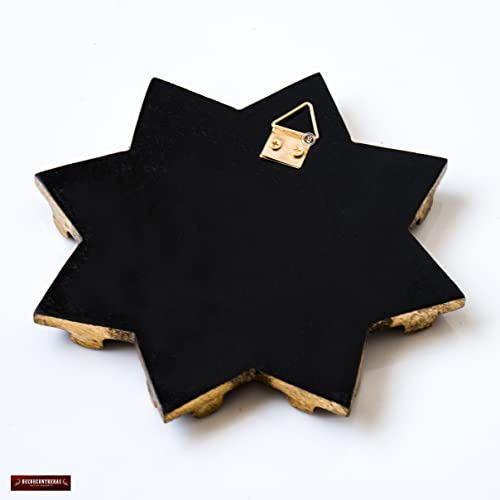 Turquoise Hanging Round Wall Mirror Living Room Decor- Peruvian Painted Glass Mirror Valentines Day Gift for Women - Ornate Mirror on The Wall