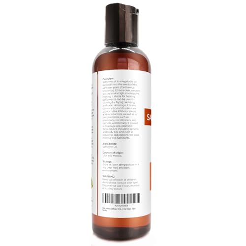 velona Safflower Oil 4 fl oz | 100% Pure and Natural Carrier Oil | Refined, Expeller Pressed | Cooking, Skin, Hair, Body & Face Moisturizing | Use Today - Enjoy Results