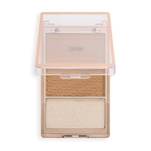 Revolution, Bronze Icon Palette, Cream, Matte, & Shimmer Bronzer Trio for Buildable Glow, Infused with Hyaluronic Acid, Vegan & Cruelty-Free, Divine Fair, 0.09 oz