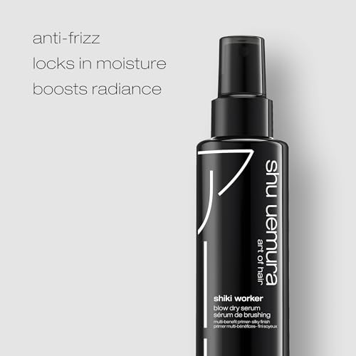 shu uemura art of hair Shiki Worker Multi-Benefit Hair Primer - Shine & Straightening Primer, Reduces Frizz and Smooths Texture, For Air-Drying and Blowouts, 5 Fl Oz