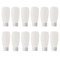 12Pcs 150ml/5oz Empty Refillable White Plastic Cosmetic Soft Tubes Containers Squeezed Facial Cleanser Bottle With Flip Cap for Body Bath Shower Gel Lotion Cream Shampoo