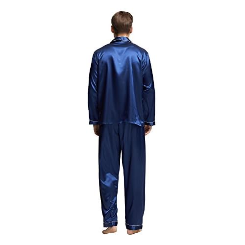 TONY & CANDICE Men's Classic Satin Pajama Set Sleepwear