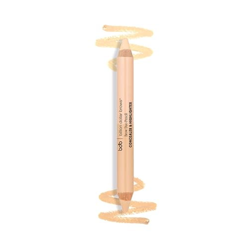 billion dollar brows Duo Brow Highlighter & Concealer Pencil for Lifting and Highlighting Eyebrows, universal, 3.6g 0.13 ounce (B3065)