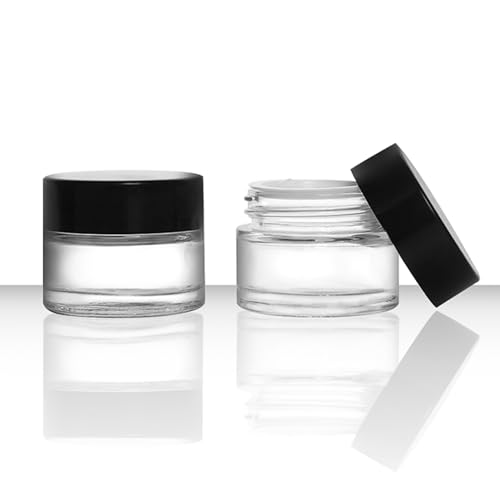 70 Pack Glass Sample Container, 10ml Empty Jars with Lids, 10 Gram Tiny Sample Jar Lip Balm Containers for Cosmetics, Lotion, Cream, Makeup, Samples, Wax, Skincare, Travelling, Retail Store
