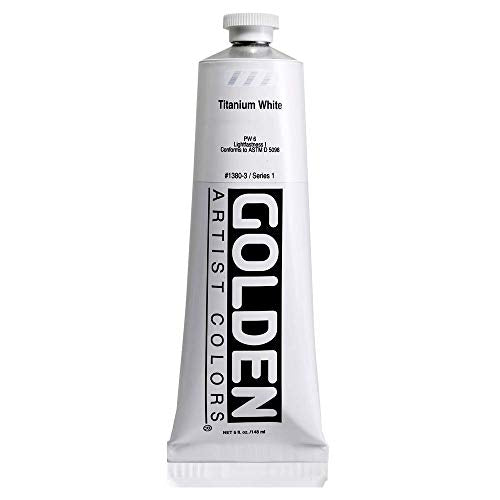 Golden Artist Heavy Body Acrylic Paint, 5 Ounce Tube-Titanium White (1380-3) + A Lumintrail Colored Sticky Notes Set