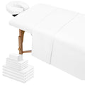 4 Set Microfiber Massage Table Sheets,Each Set 3 Piece Include Massage Table Cover,Fitted Sheet and Face Rest Cover,Fits Standard Massage Table Sheets for Salon Spa Massage Studios-White