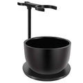 SANWA Deluxe Heavyweight Black Shaving Brush Razor Stand with Stainless Steel Soap Bowl Set,Dad Gifts,boyfriend Gifts,Husband Gifts for Him