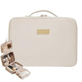 Portable Large Capacity Cosmetic Bag, Skincare Products, Makeup Brush Storage Bag, Double Layer Makeup Bag (Upgraded-White)