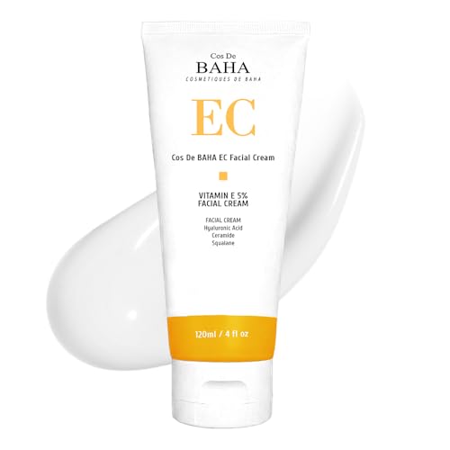 Cos De BAHA Vitamin E 5% Gel Cream 4 Fl Oz ? Hydrating Gel Cream with Tocopheryl Acetate, Ceramide NP & Aloe for Daily Barrier Care (45 ml)