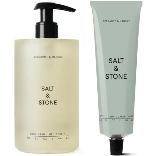 Salt & Stone Hydrating Gel Body Wash + Body Lotion | Bergamot & Hinoki