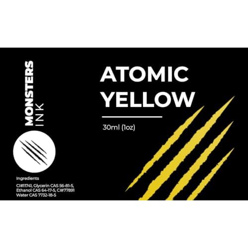 Yellow Tattoo Ink by Monsters Ink Tattoo (Atomic Yellow, 1oz)